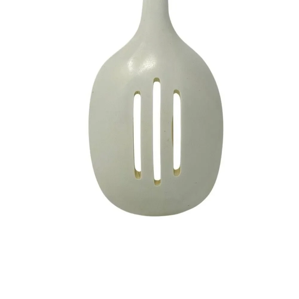 Melamine Ware White Slotted Spoon Vintage Kitchen Utensil Made In Taiwan Used